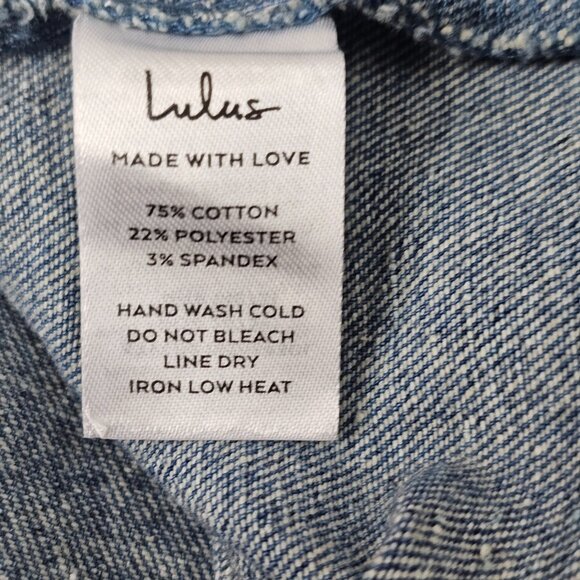 Lulus Women's Medium Wash Corset Stitched Sleeveless Denim Mini Dress Size M NWT - Picture 11 of 15